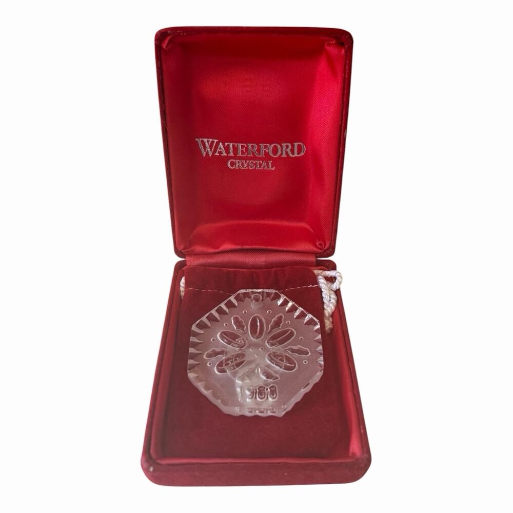 Vintage Waterford Crystal 1988 Annual Christmas Ornament Original Box